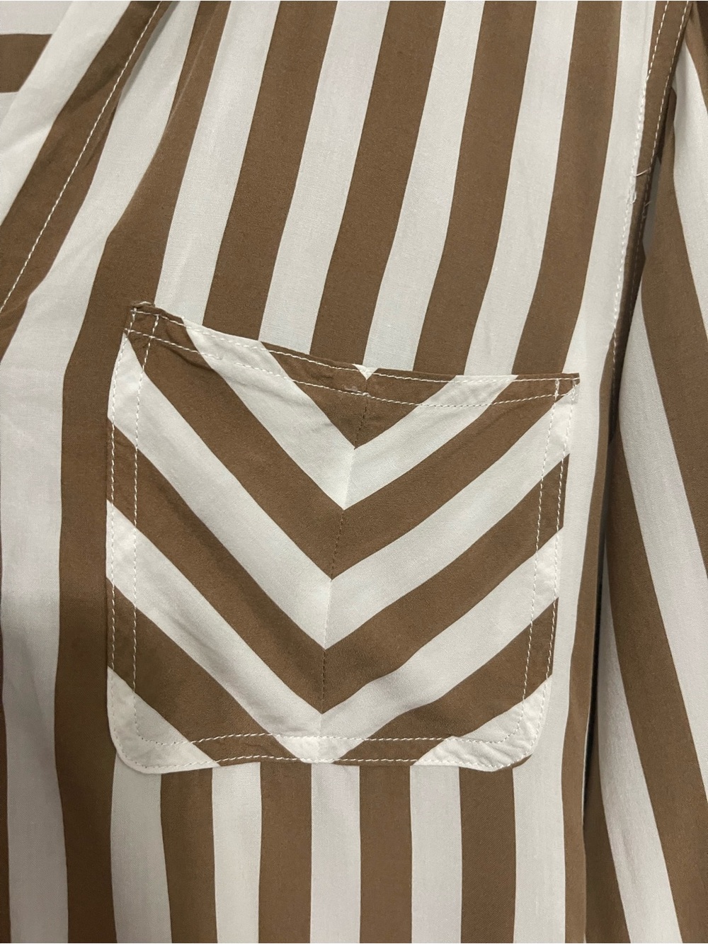 Velvet Heart Brown and White Striped Button-Down Shirt - Picture 4 of 10
